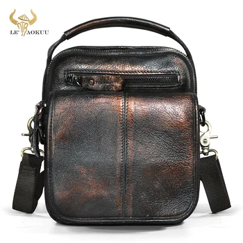 Оригинальная мужская Многофункциональная модная сумка-мессенджер из коровьей кожи, Дизайнерская сумка через плечо, сумка-ранец, школьная сумка 8025