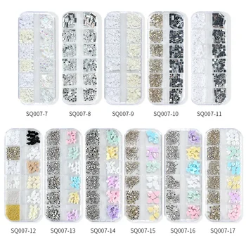 Дизайн ногтей в штучной упаковке, 3D-ногти с бриллиантами особой формы, Хрустальные стразы, Сверкающие стеклянные камни, Украшения для маникюра, Аксессуары для ногтей. 2