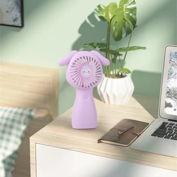 Ручной вентилятор в форме маленького Медведя, бесшумный, длительный срок службы аккумулятора, зарядка устройства с питанием от USB, Трехскоростная регулировка, настольный вентилятор для студентов