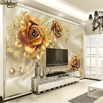 beibehang Custom papel de parede 3D Роскошные золотые драгоценности шелк 3d обои для пола фоновые фрески обои для обустройства дома 1