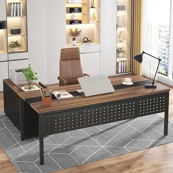 Tribesigns Большой офисный стол 70,8 дюйма и 47-дюймовый комбинированный боковой картотечный шкаф, компьютерный стол L-образной формы, деловой стол из 2 предметов