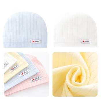 Шапочка для новорожденных Стильная детская шапочка-бини, мягкие хлопковые головные уборы, дышащие для младенцев 1