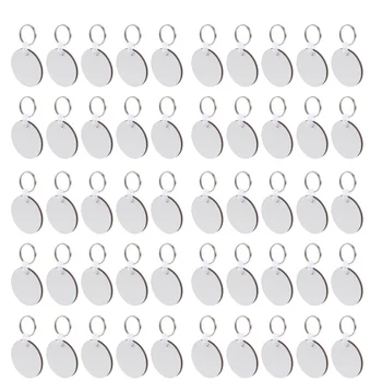 50 штук Круглых заготовок для сублимационных брелоков Двухсторонних заготовок для теплопередачи Заготовок для ключей из МДФ