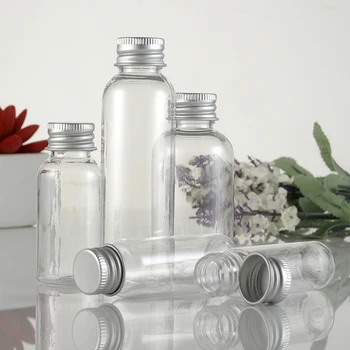 Прозрачная пластиковая бутылка С алюминиевой завинчивающейся крышкой, маленькие баночки, Косметический контейнер, Дорожный набор, Пустые бутылки многоразового использования, Банка 1