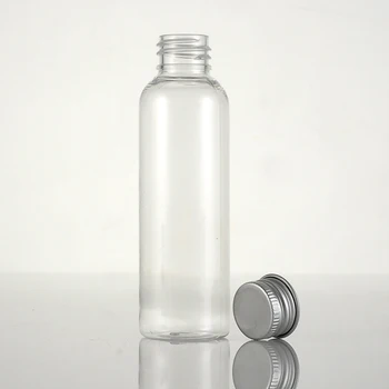Прозрачная пластиковая бутылка С алюминиевой завинчивающейся крышкой, маленькие баночки, Косметический контейнер, Дорожный набор, Пустые бутылки многоразового использования, Банка 4