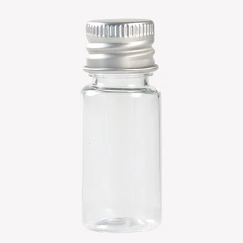 Прозрачная пластиковая бутылка С алюминиевой завинчивающейся крышкой, маленькие баночки, Косметический контейнер, Дорожный набор, Пустые бутылки многоразового использования, Банка 5