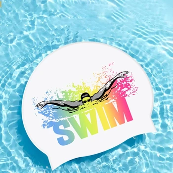 Шапочка для плавания, силиконовые шапочки для плавания, водонепроницаемая эластичная шапочка для плавания, Легкие Удобные шапочки для купания на длинные Короткие волосы 3