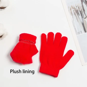 Вязаные перчатки с полными пальцами, зимние теплые перчатки, стильные детские перчатки для детей 0