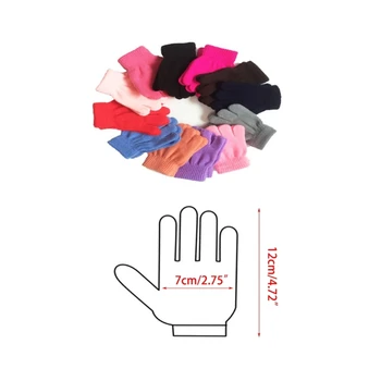 Вязаные перчатки с полными пальцами, зимние теплые перчатки, стильные детские перчатки для детей 5