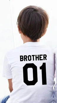 Футболки Brother, забавные рубашки Brother, подходящие к брату комплекты для старшего брата, Младшего брата, летние футболки с коротким рукавом, прямая поставка 2