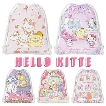Sanrio Hello Kitty Сумка на шнурке, мультяшные сумки для хранения, Свадебные Рождественские украшения, Подарочные пакеты, Плюшевая косметичка, карман
