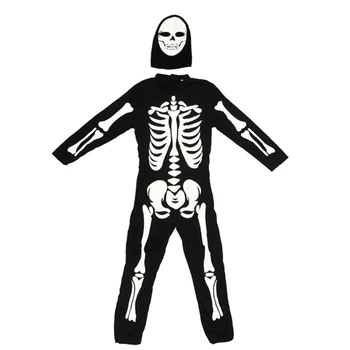 Темный костюм скелета для детей ростом 110-130 см