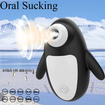 Вибратор для клитора Penguin, вакуумный стимулятор для сосания клитора, фаллоимитатор, секс-игрушки для женщин, подходит для взрослых 18 1