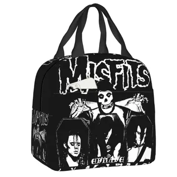 Ланч-бокс Misfits с черепом, женский термоохладитель для панк-рок музыки, сумка для ланча с изоляцией для еды, школьники, студенческие сумки для пикника