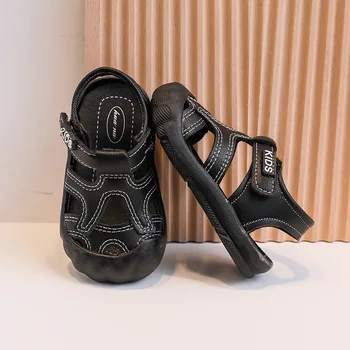 Детская обувь Детская дышащая обувь для ходьбы 2023 Летние Сандалии для мальчиков на мягкой подошве, устойчивые к ударам, Детская повседневная обувь, Пляжная обувь