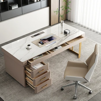 Письменные офисные столы для спальни Компьютерный кабинет Дизайн каменной плиты Первоклассные домашние Простые офисные столы Мебель Escritorios QF50OD 3