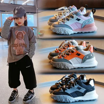 Детская спортивная обувь в цвет, новая весенняя мода 2024 года, спортивная обувь без застежек для мальчиков, повседневная обувь для девочек, модная крутая обувь