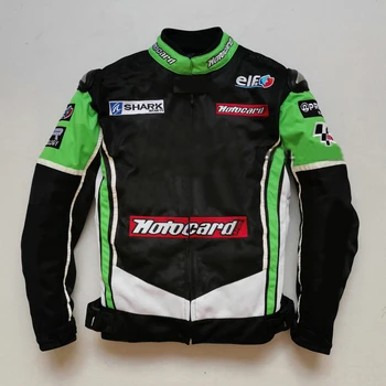 Оптовая продажа 2020, Зимняя мотоциклетная куртка Moto gp Racing для команды KAWASAKI, мужская черная / зеленая