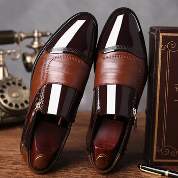 Черные туфли из лакированной кожи, официальная мужская обувь, свадебные туфли для мужчин, Элегантная деловая повседневная обувь