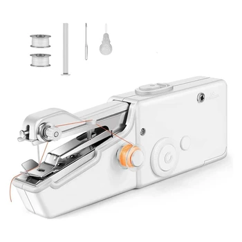 Портативная ручная швейная машина, практичный инструмент для шитья, мини-ручная швейная машина для быстрой строчки, штепсельная вилка США
